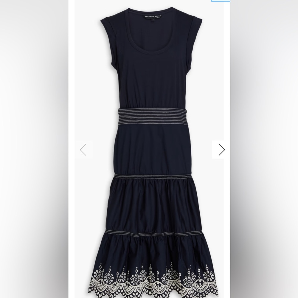 Veronica Beard Amaia Dress Navy/Pearl